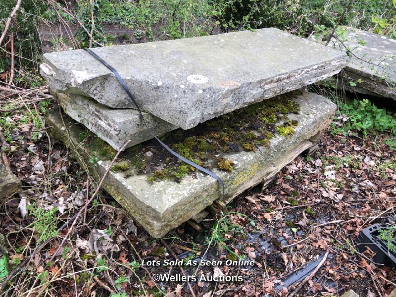 FOUR PIECES OF YORKSTONE, LARGEST 150CM L X 100CM W - Image 2 of 2