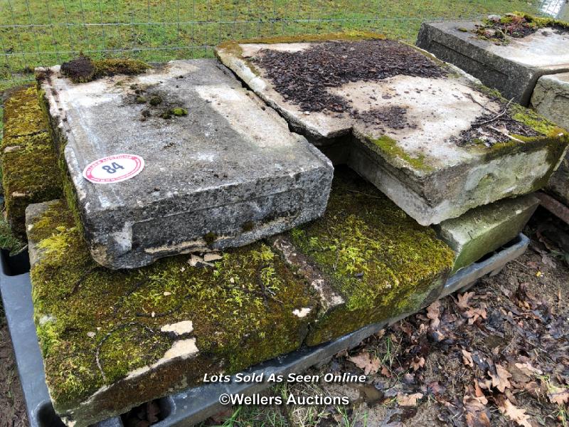 FIVE PIECES OF MIXED STONE/CONCRETE COPING, LARGEST 60CM L X 46CM W - Image 2 of 3