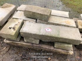 TEN PIECES OF CONCRETE COPING, 90CM L X 26CM W