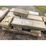 TEN PIECES OF CONCRETE COPING, 90CM L X 26CM W