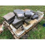 PALLET OF ASSORTED GLAZED BRICKS AND PAVERS
