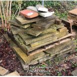 PALLET OF YORKSTONE PAVING, ASSORTED SIZES, APPROX. 54CM L X 30CM W X 5CM D