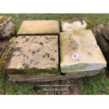 EIGHT PIECES OF MIXED STONE/CONCRETE COPING, LARGEST 61CM L X 46CM W