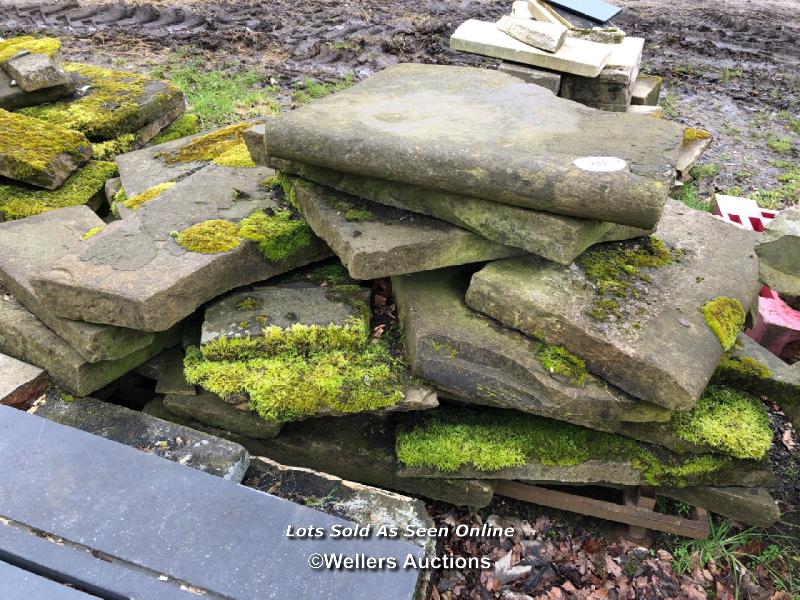 LARGE QUANTITY OF YORKSTONE, LARGEST 90CM W X 90CM - Image 2 of 3