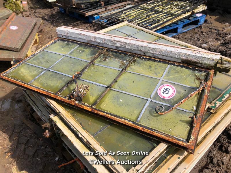QUANTITY OF VINTAGE WINDOWS, IN CAST IRON FRAMES, FOR RESTORATION - Image 2 of 4