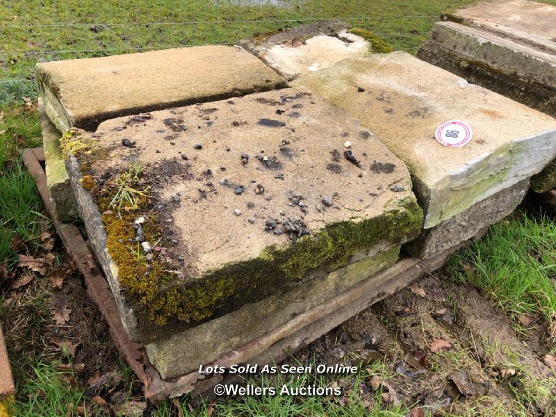 EIGHT PIECES OF MIXED STONE/CONCRETE COPING, LARGEST 61CM L X 46CM W - Image 4 of 4