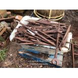 LARGE QUANTITY OF IRON WRENCHES AND ASSOCIATED PARTS