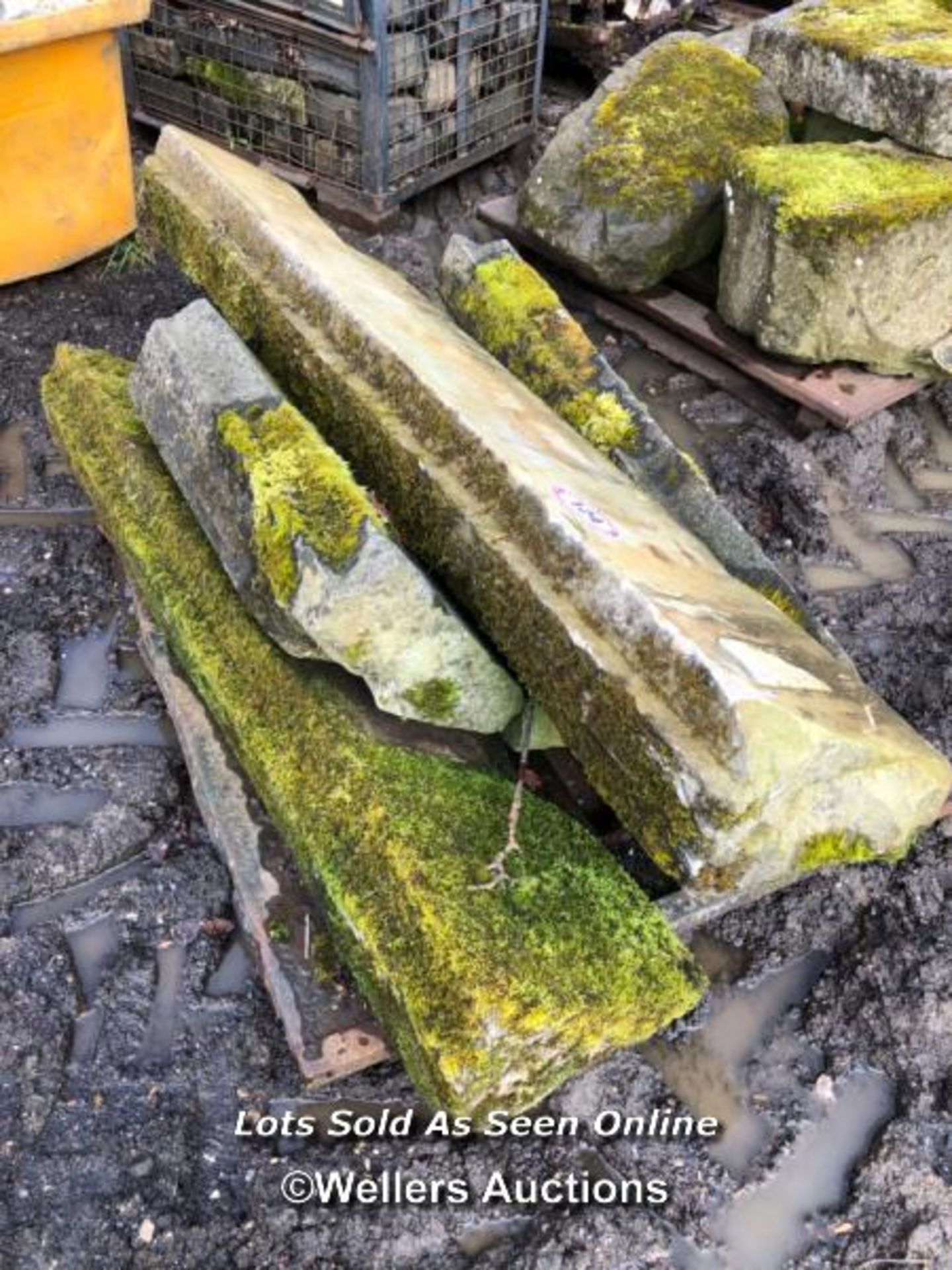 FIVE PIECES OF STONE COPING, LARGEST 170CM L