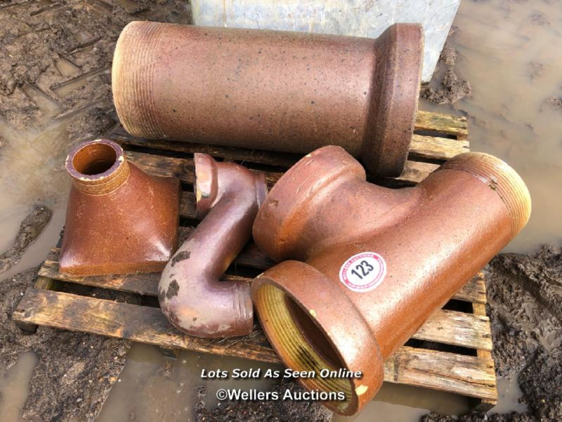 QUANTITY OF SALT GLAZED PIPING AND GUTTERING