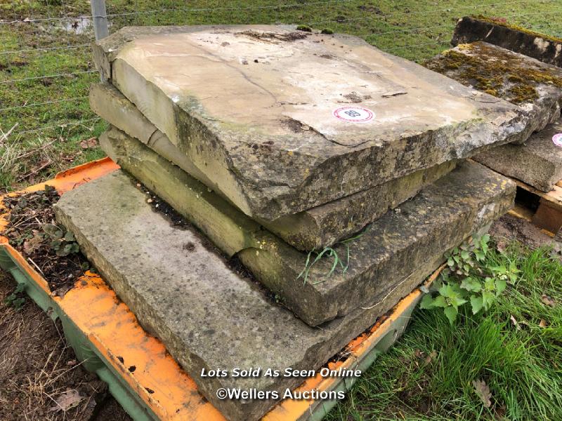 FOUR PIECES OF YORKSTONE, LARGEST 110CM L X 80CM W - Image 3 of 3