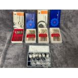 Four sets of boxed WMF cake forks and tea spoons with one other set of teaspoons / AN20