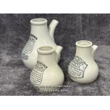 Three 19th century ceramic inhalers including two Boots Dr. Nelson's, tallest 19cm high / AN20
