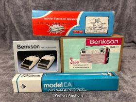 Vintage Benkson electricals including transister radio model 69, intercom / baby alarm and car