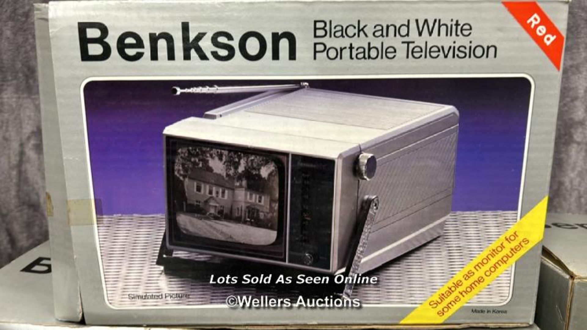 Three vintage Benkson portable B/W televisions including model PTV1 with intergrated tape recorder - Image 4 of 4