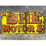 Half of a vintage "Shell Motor Spirit" red & yellow enamel sign, 90 x 46cm / AN25