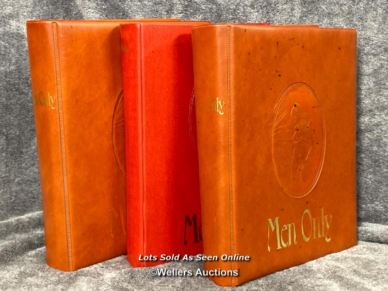 Three binders containing thirty five issues of Men Only magazines from 1975, 1976 and 1977 / AN32