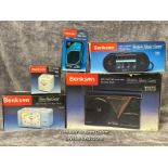 Five boxed vintage Benkson products including radios and radio alarm clocks, from the private