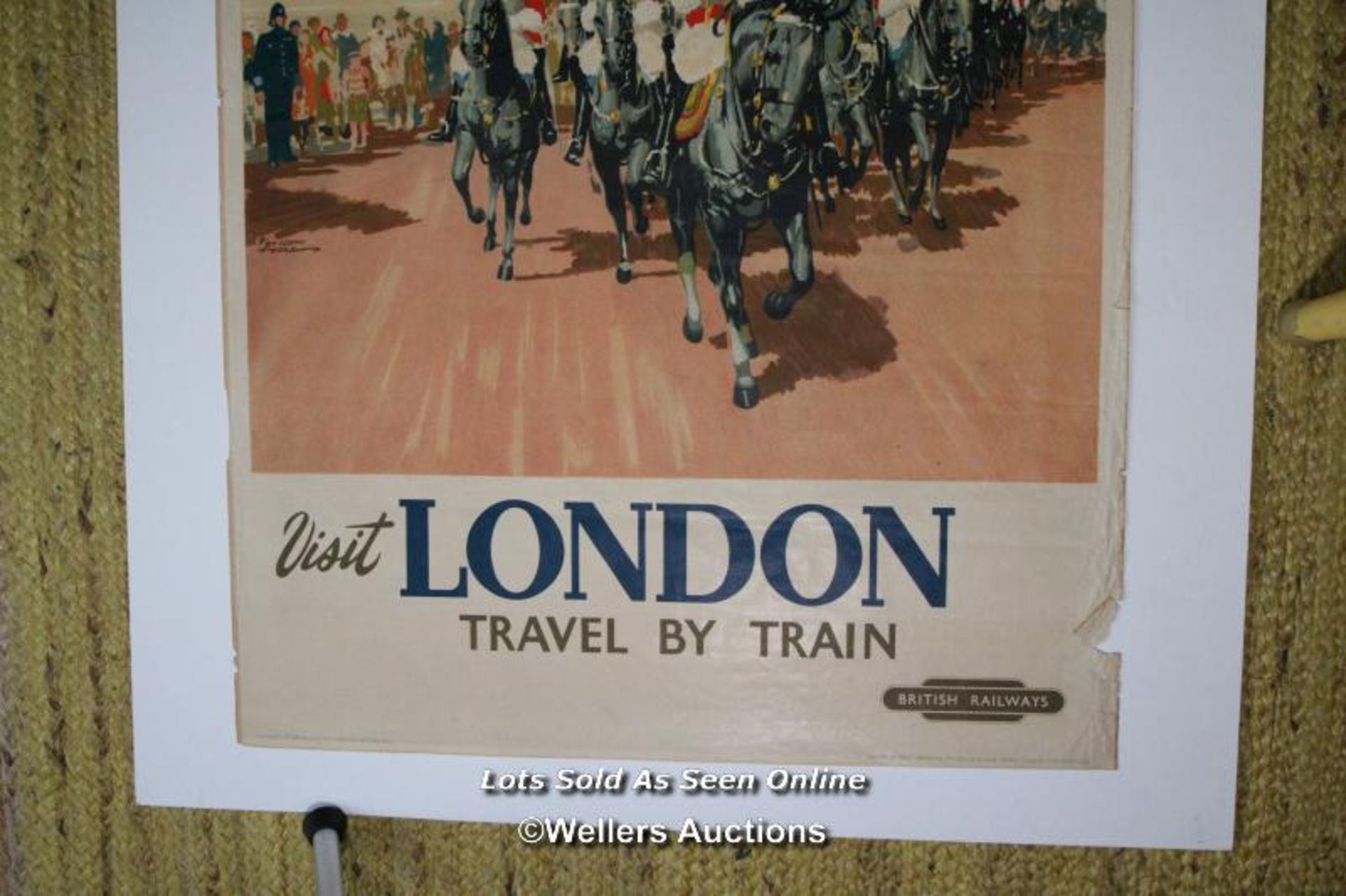 Original 1953 British Railway poster by Bordon Nicholl "Visit London Travel by Train" double - Image 8 of 8