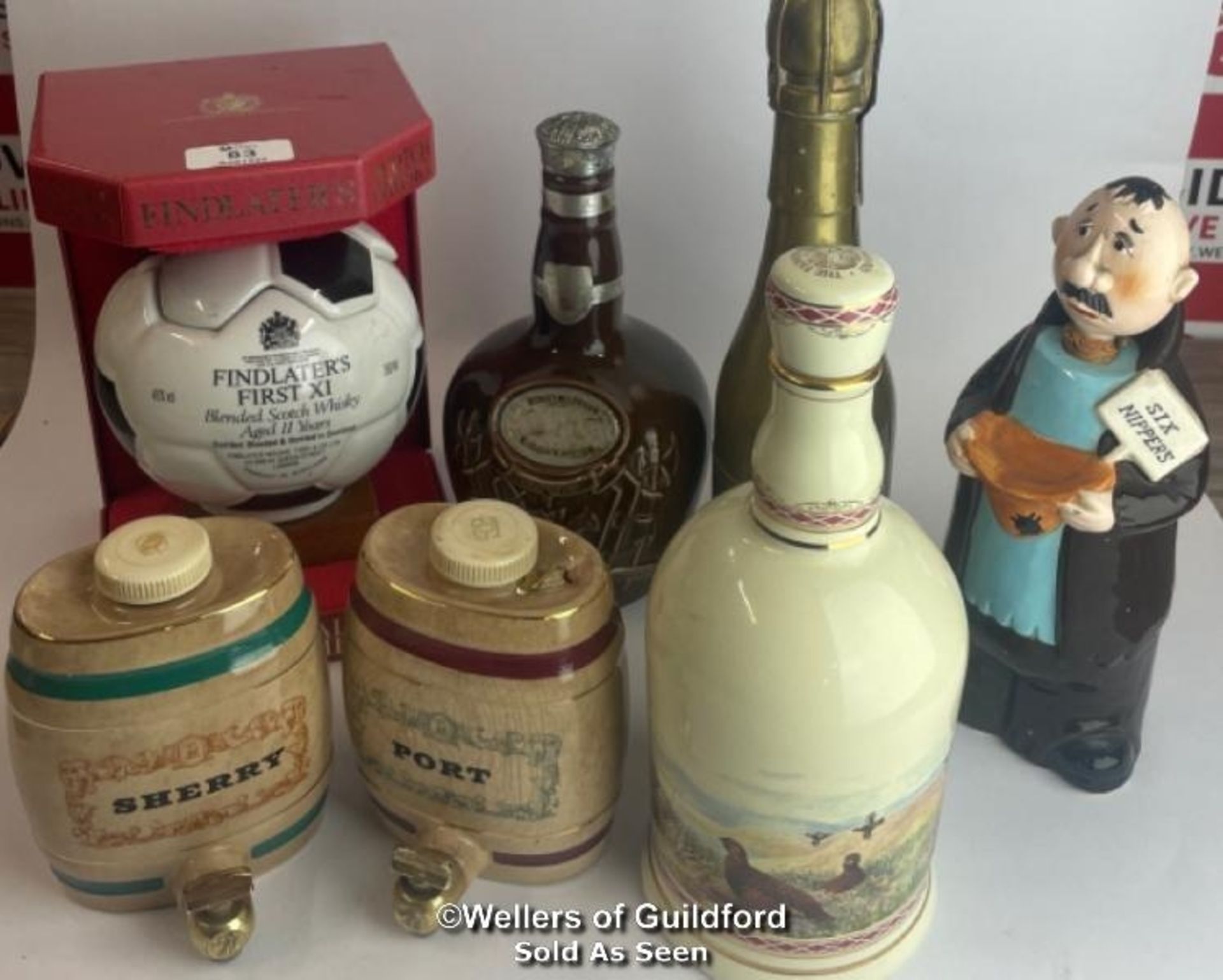 Six assorted vintage decanters inc. The Famous Grouse made by Wade, 24ct gold gilding (LOT SUBJECT - Image 2 of 17