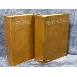 Vintage 1983 Penthouse magazines in binders, vol.18 issues 1-9 and vol.19 issues 1-11 with a