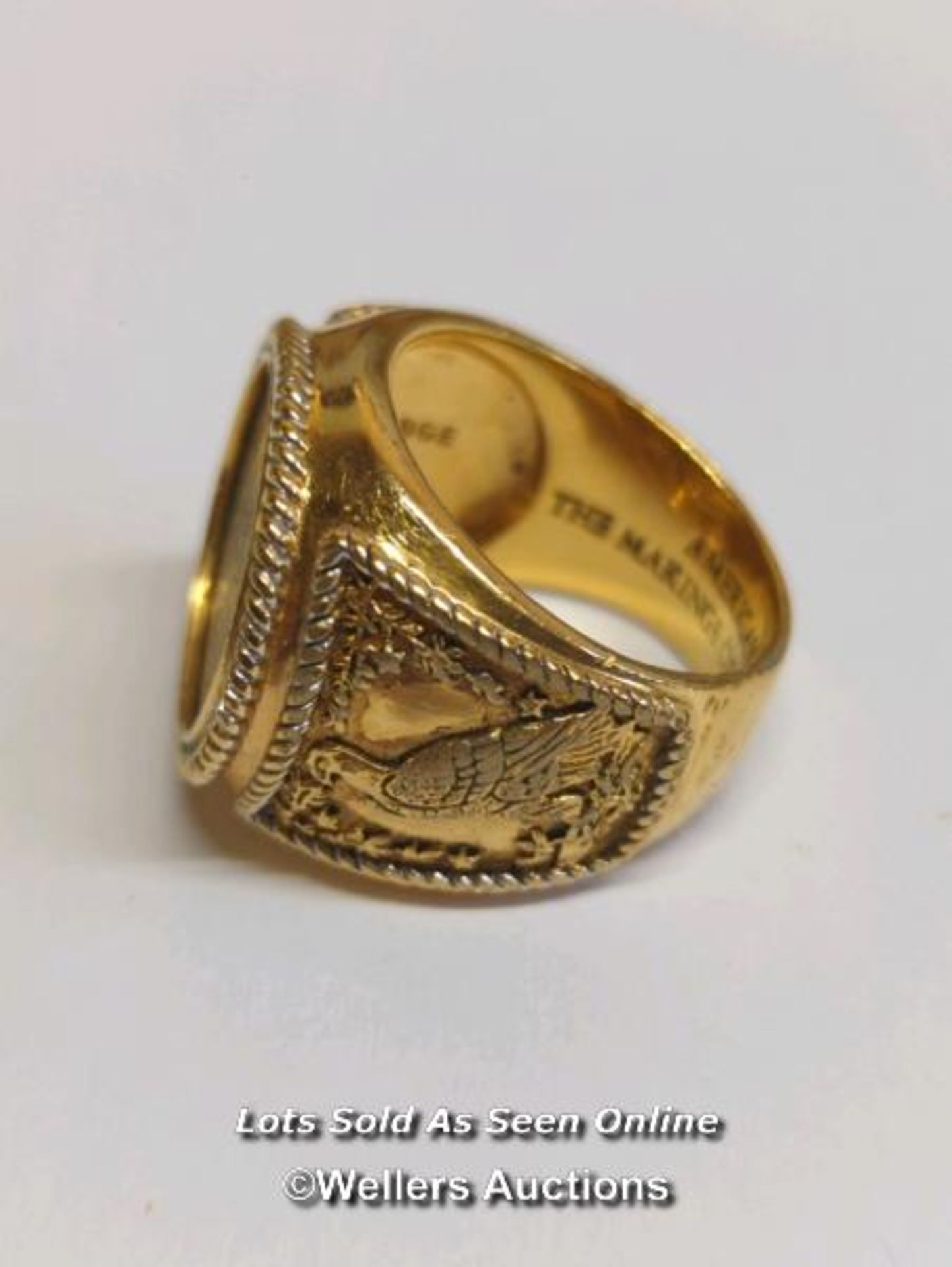 American Liberty ring, gold plated, ring size V / SF - Image 3 of 7