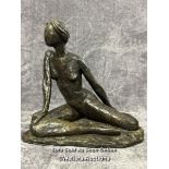 A bronze effect resin abstract figure of a nude female, 35cm high / AN1