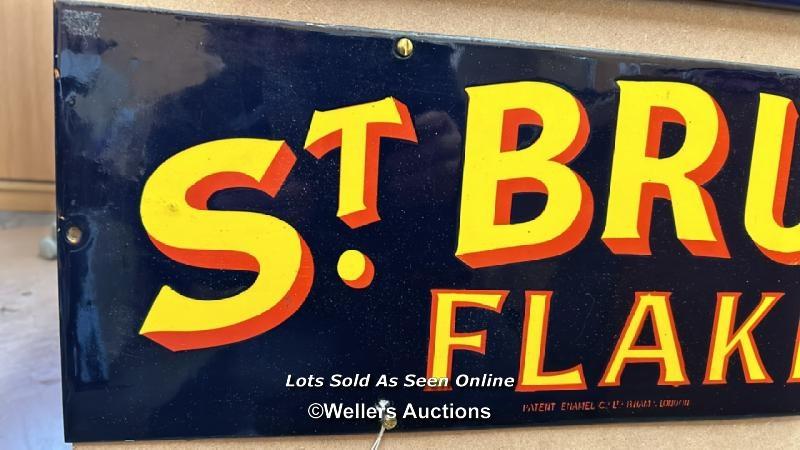 Vintage enamel tobacco sign "ST.BRUNO FLAKE", 61x20cm - Image 2 of 5