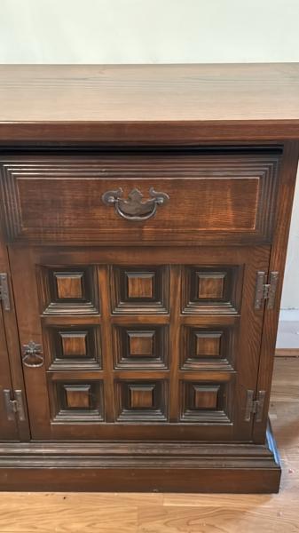 Mahogany four door, three drawer cabinet with cutlery tray by Younger, 204 x 71 x 48cm (collection - Image 10 of 10