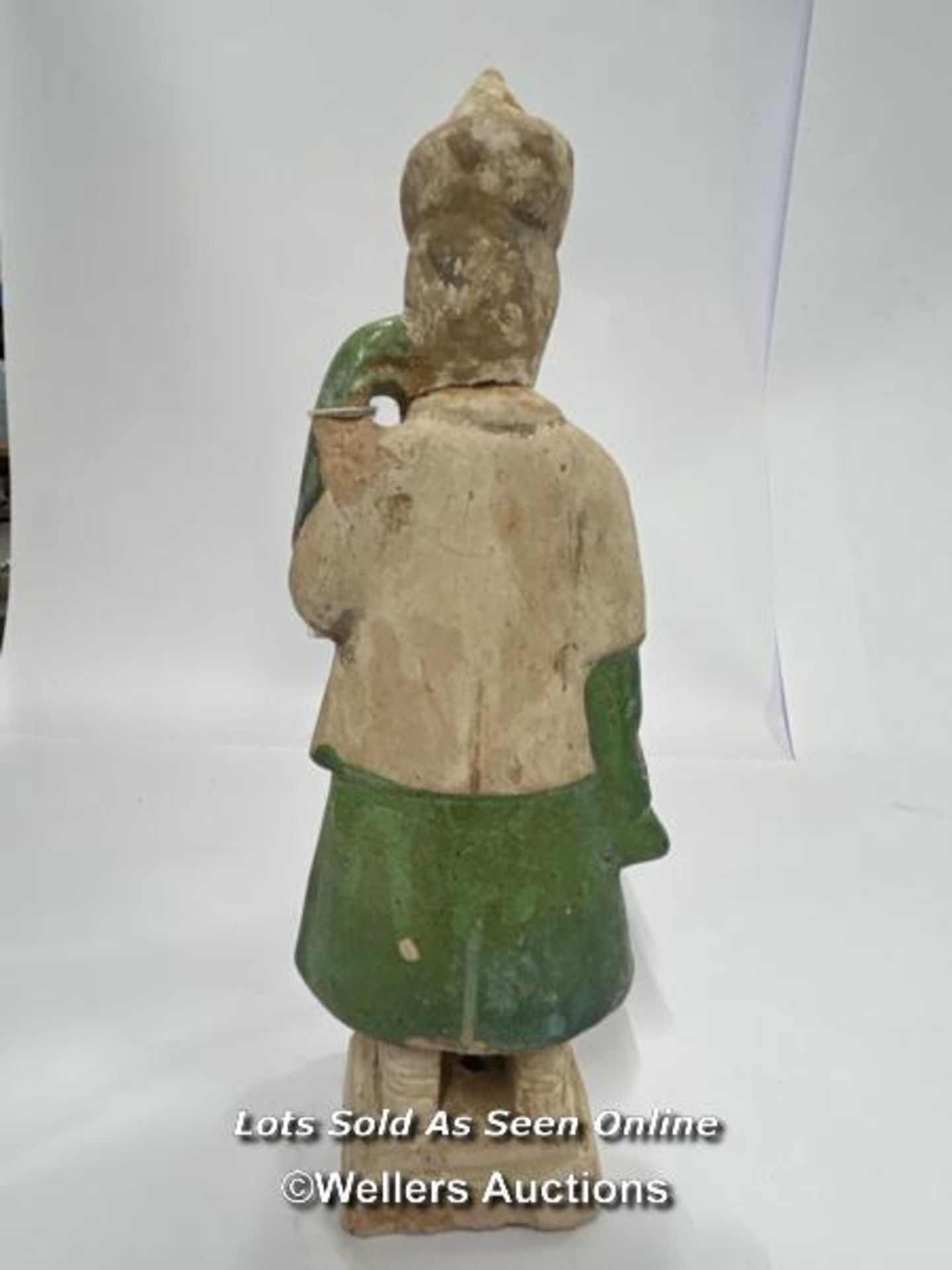 Chinese pottery part glazed figure, 26cm high / AN43 - Image 3 of 10