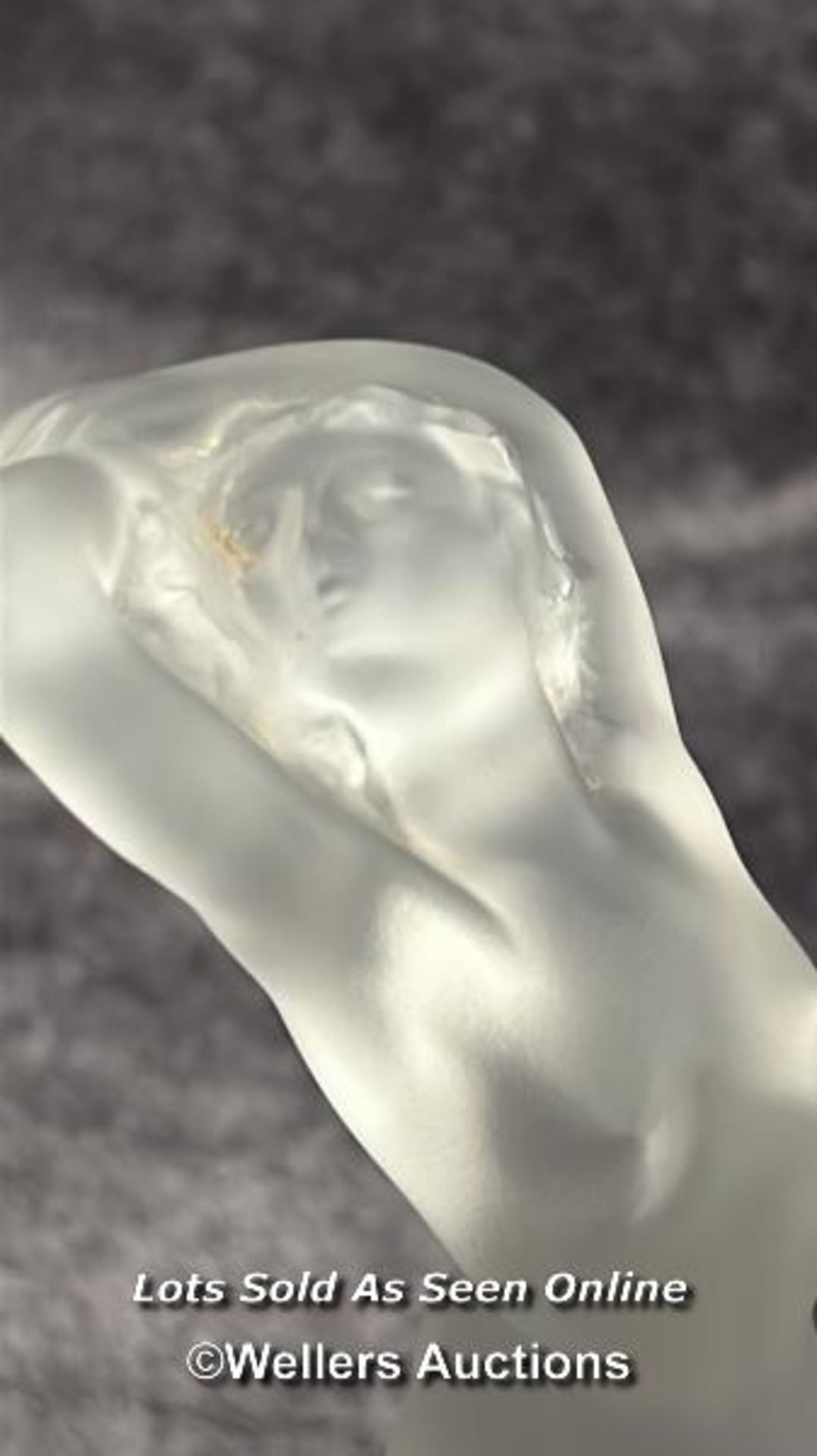 Lalique part frosted crystal figurine 'Danseuse Bras Leves', 23cm high / AN2 - Bild 4 aus 6
