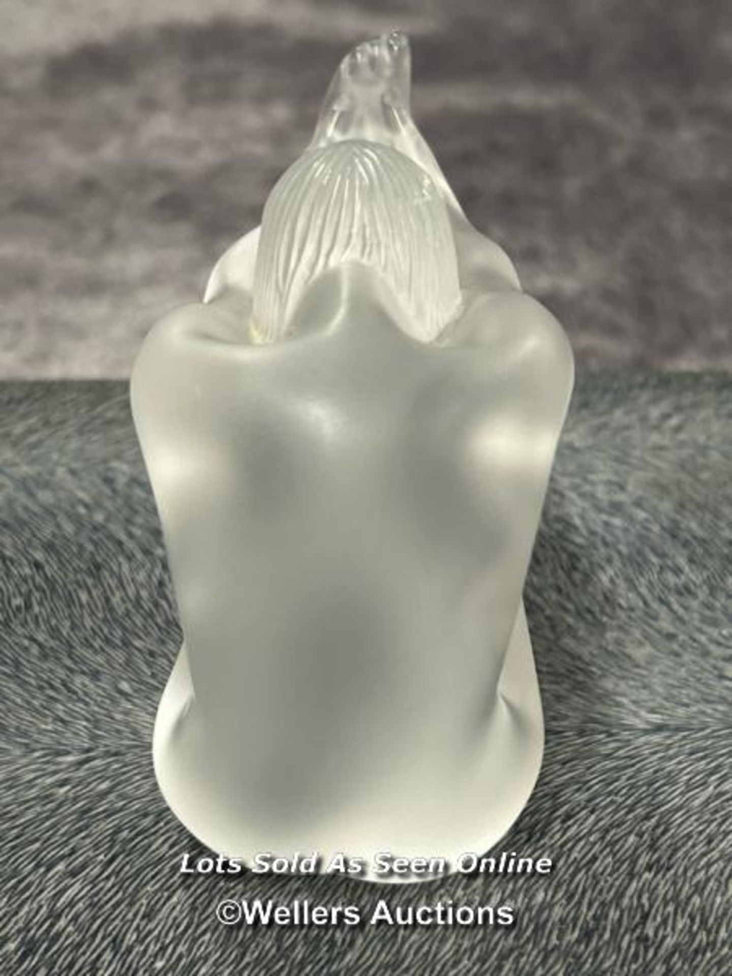 Lalique frosted crystal figurine 'Nude Temptation', 7cm high, signed / AN2 - Image 3 of 5