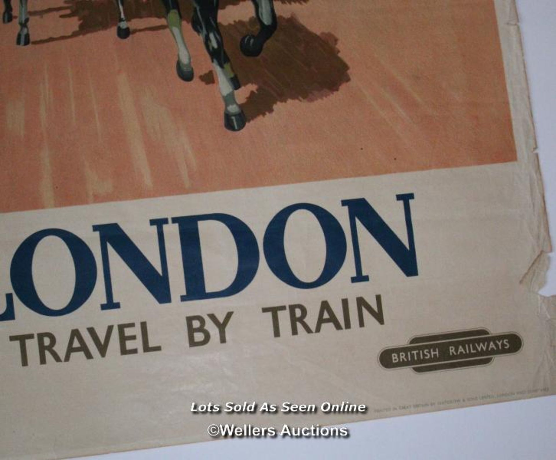 Original 1953 British Railway poster by Bordon Nicholl "Visit London Travel by Train" double - Image 2 of 8
