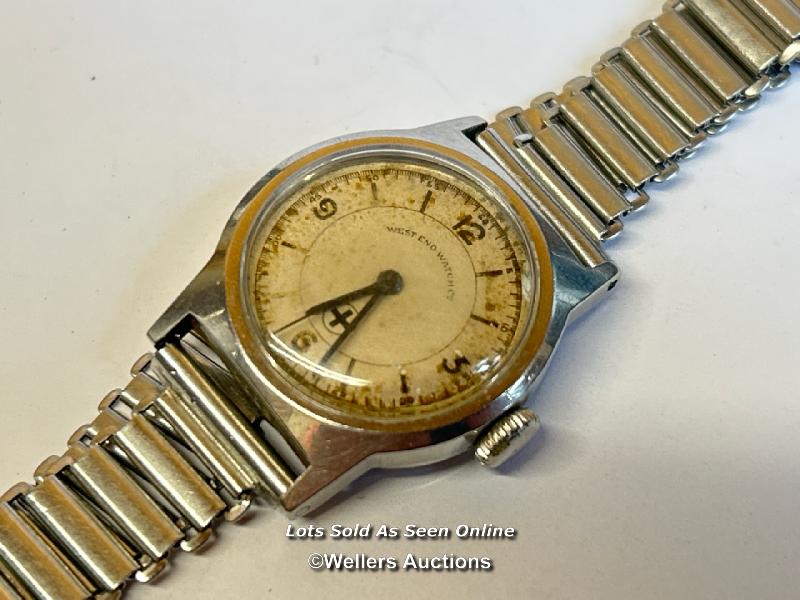 Vintage gents automatic stainless steel wrist watch by West End Watch Co, no.6746 1013, appears to