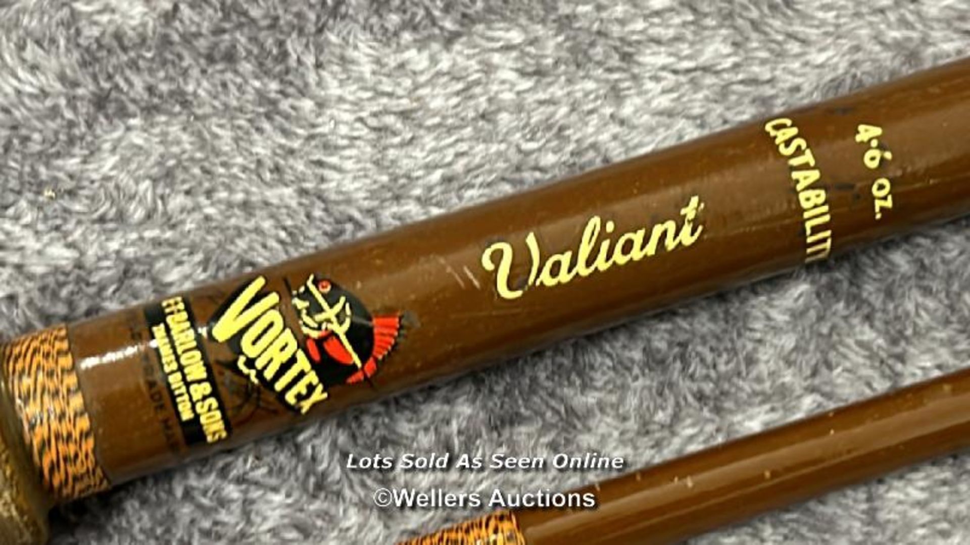 Vintage E.T. Barlow Vortex "Valiant" hand made beach casting fishing rod, 12ft long with case, - Image 2 of 6