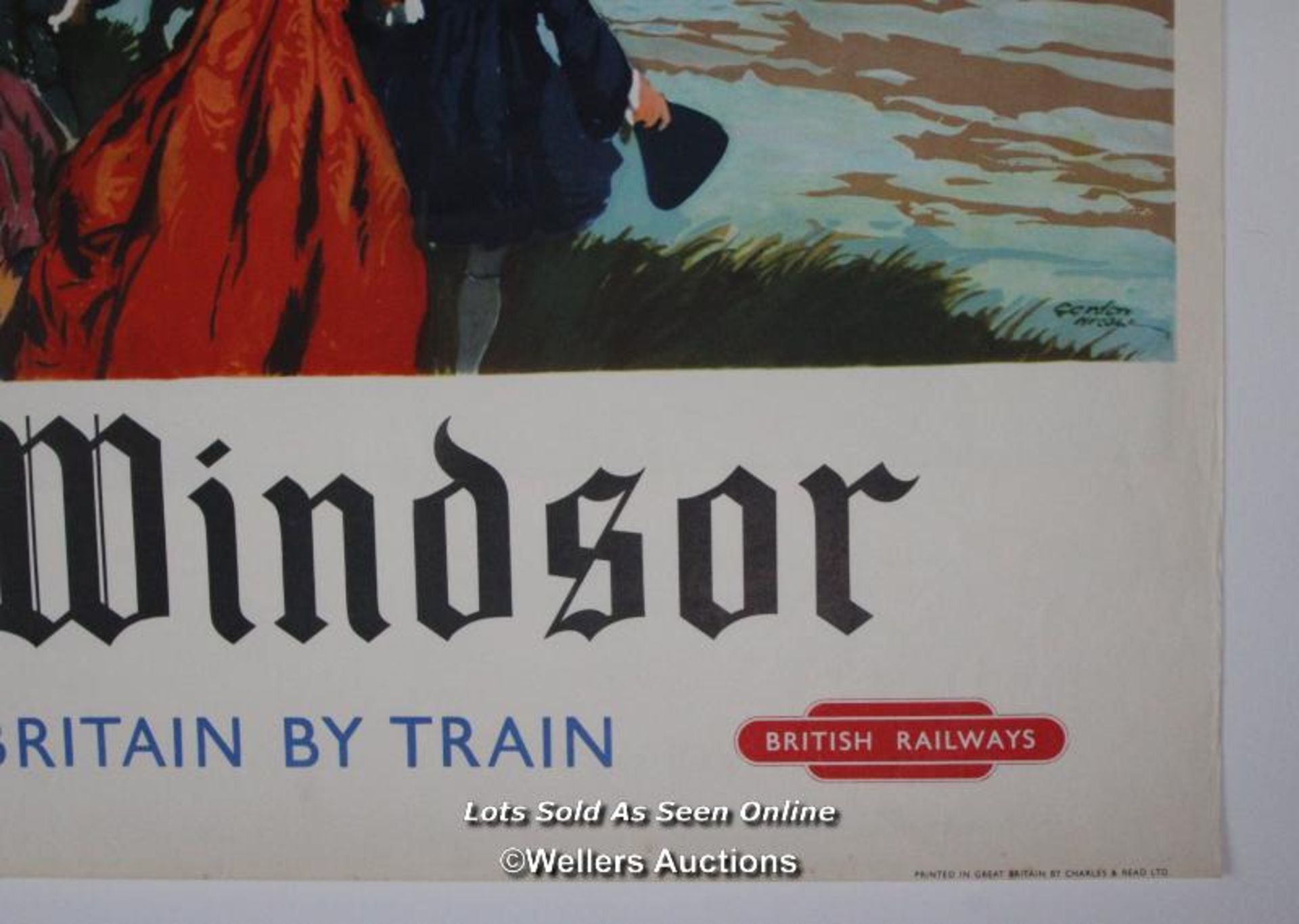 Vintage British Railways poster 'Windsor - See Britain By Train' by Gordon Nicoll double royal,25 - Image 6 of 6