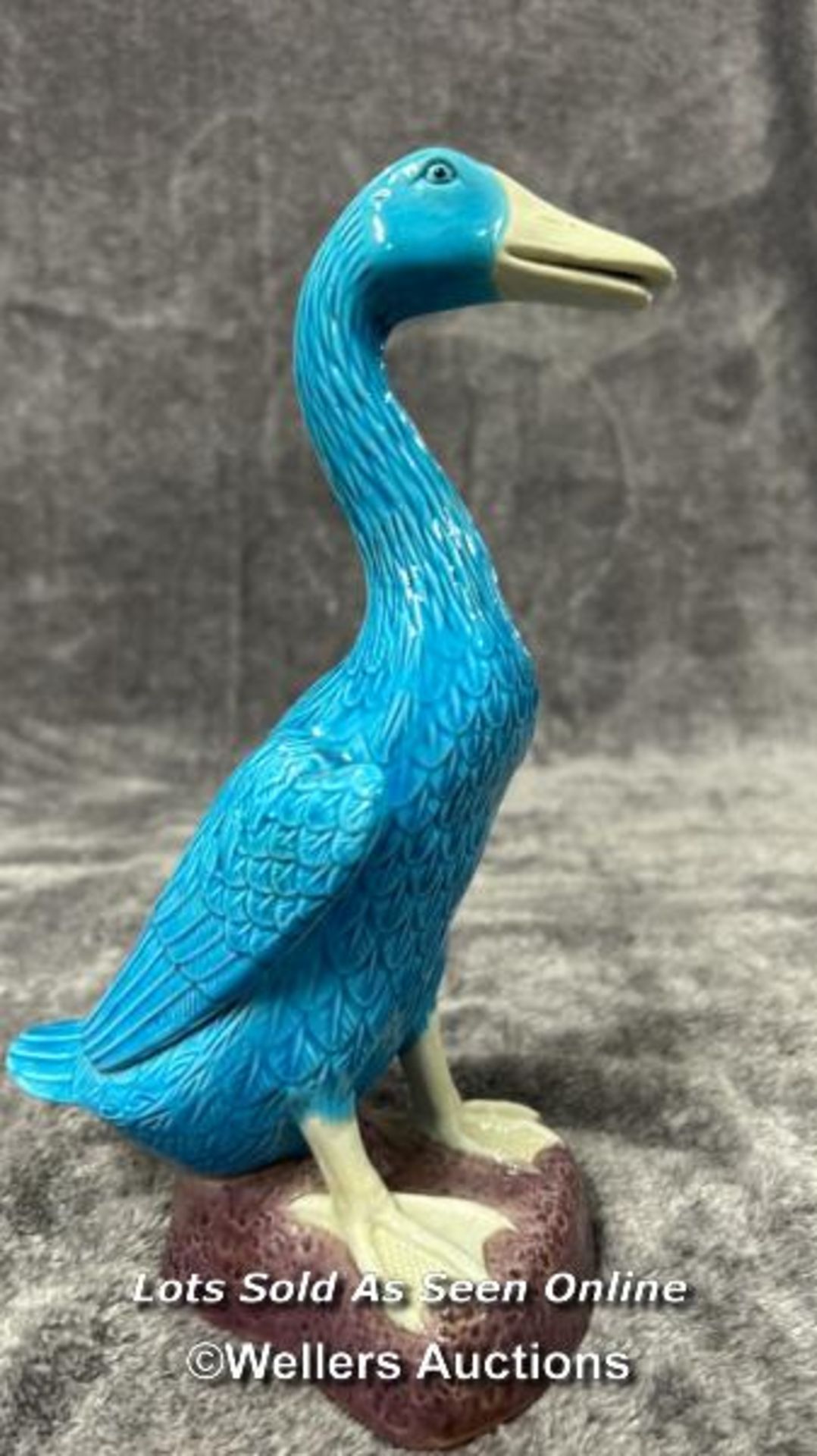Set of six Chinese turquoise glazed porcelain duck figures, the tallest 29cm high / AN6 - Image 12 of 17
