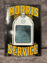 Vintage Morris Service enamel advertising sign, 18x26cm / AN24