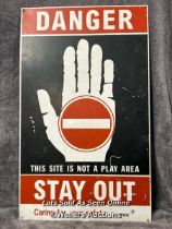 Large enamel sign "DANGER STAY OUT", 45 x 75cm / AN25
