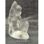 Lalique frosted crystal figurine 'Seated Nude' 10cm high, signed / AN2