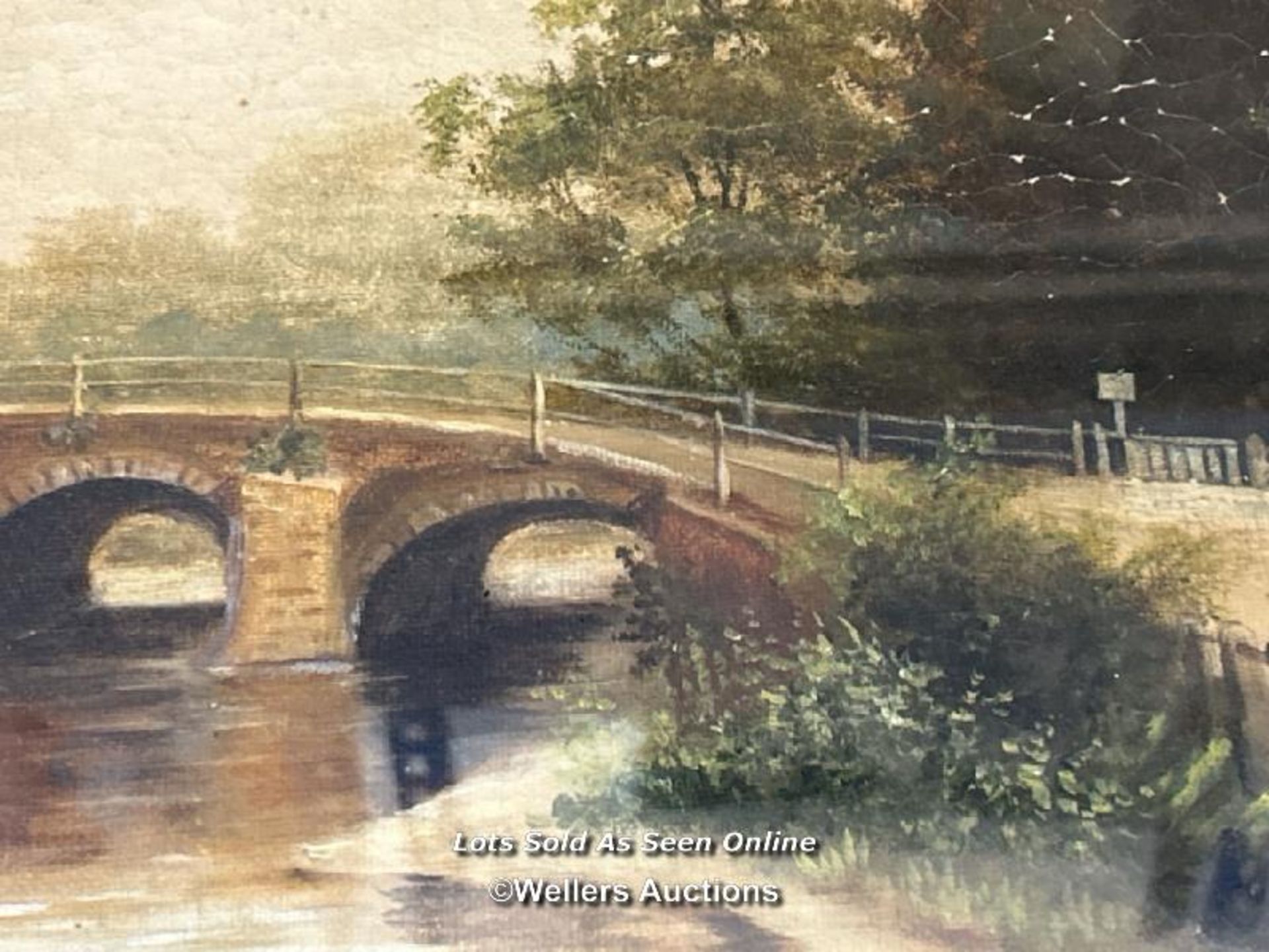 Four original paintings including A.M. Allen farm scene oil on canvas, 59 x 49cm - Image 6 of 10