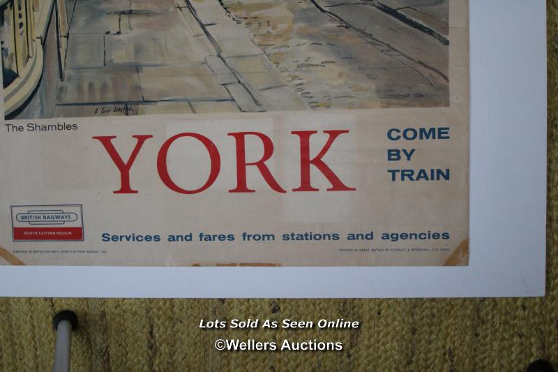 Vintage British Railways poster 'York - The Shambles' by A. Carr Linfold, double royal 25 x 40 - Image 5 of 5