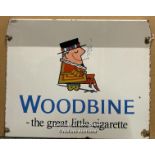 Vintage enamel tobacco sign "WOODBINE - the great little cigerette", 50x41cm