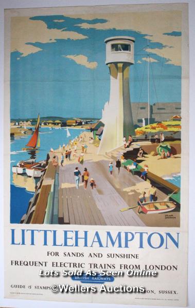 Vintage British Railways poster 'Littlehampton For Sands and Sunshine - Frequent Electric Trains