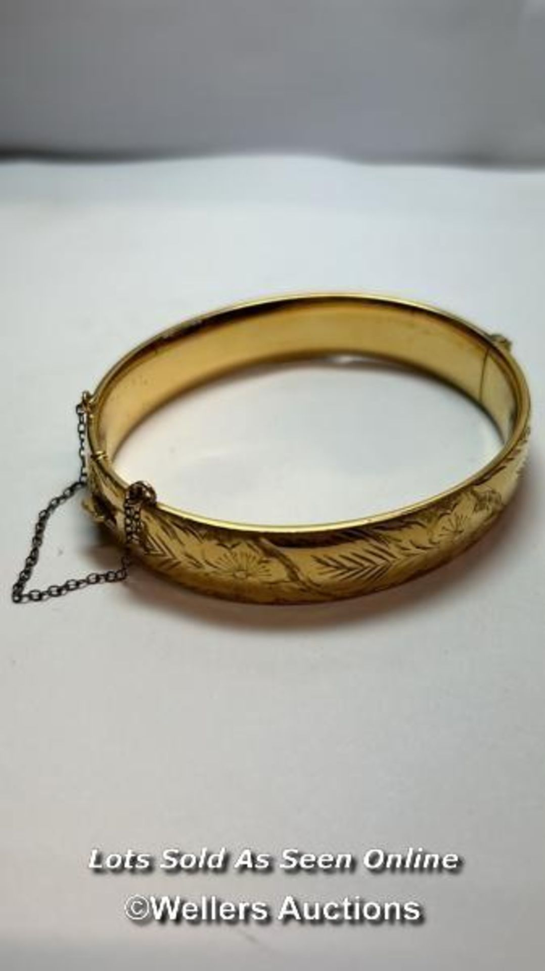 Rolled gold bangle with Excaliber box / SF - Image 3 of 5