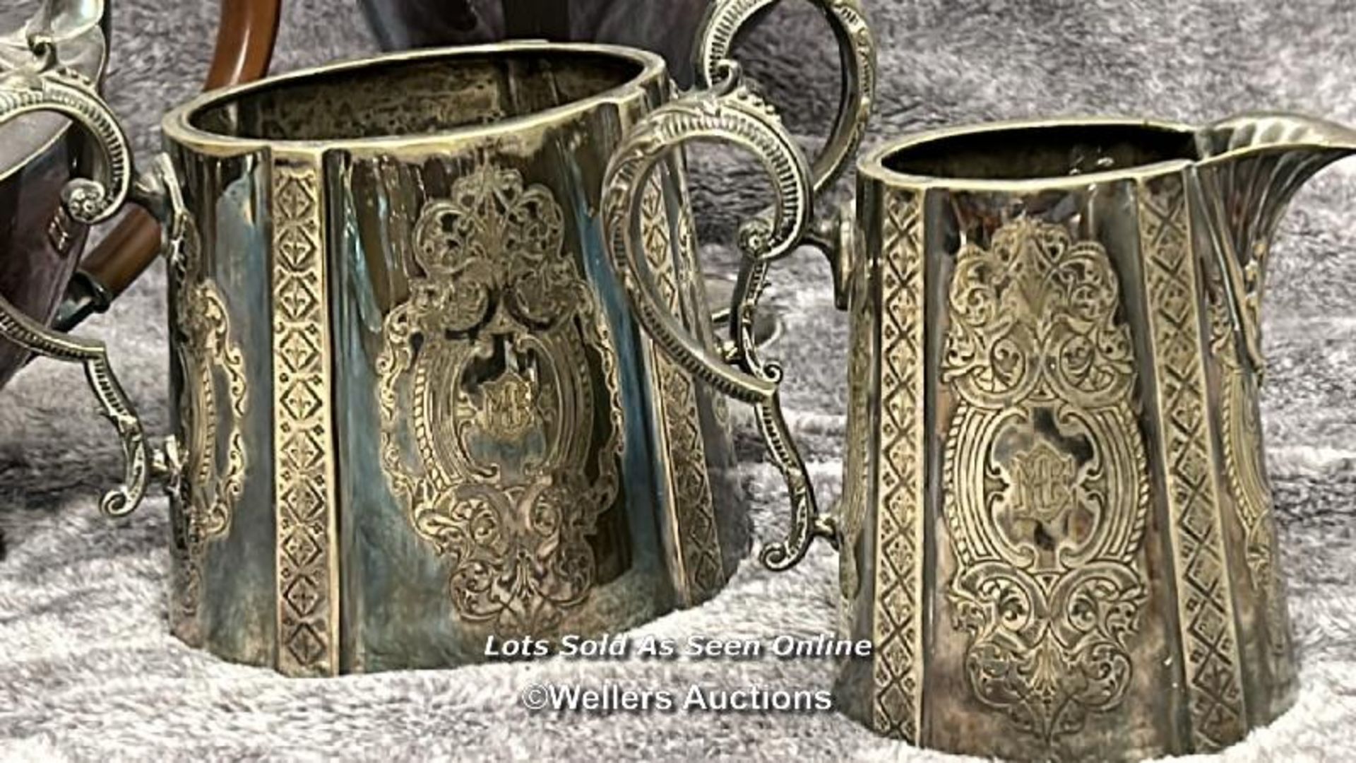 A large collection of antique metal plated items including a three armed candelabra, goblets, - Image 12 of 17