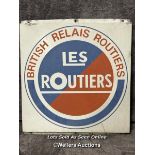 Vintage enamel sign " Les Routiers" , 38 x 42cm