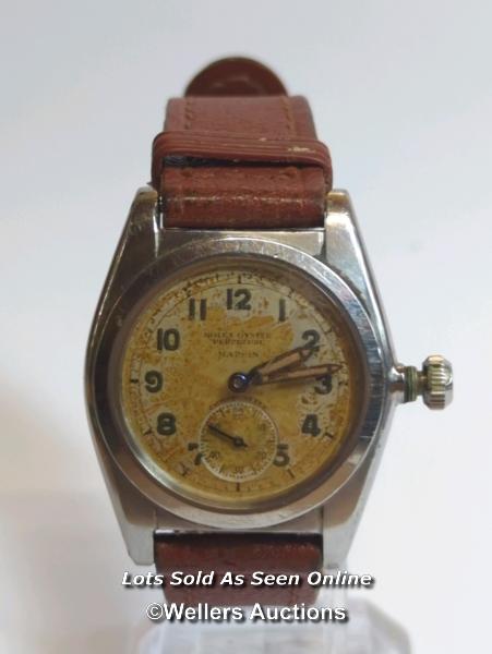 Gents Rolex Oyster Perpetual 1930's stainless steel wristwatch with Arabic numerals and subsidiary