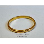 Wedding band, hallmarked rubbed, acid tests as 22ct gold, ring size Q. Gross weight 2.32g