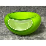 Danish contemporary Eva Solo 'Smiley' glass bowl by Tools, green and milk glass, 20cm diameter, 10.
