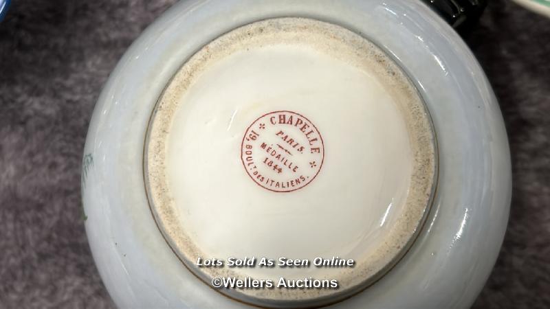 Assorted ceramics including Chapelle Paris teapot, milk jug and sugar bowl, Ironstone wash basin and - Image 3 of 14